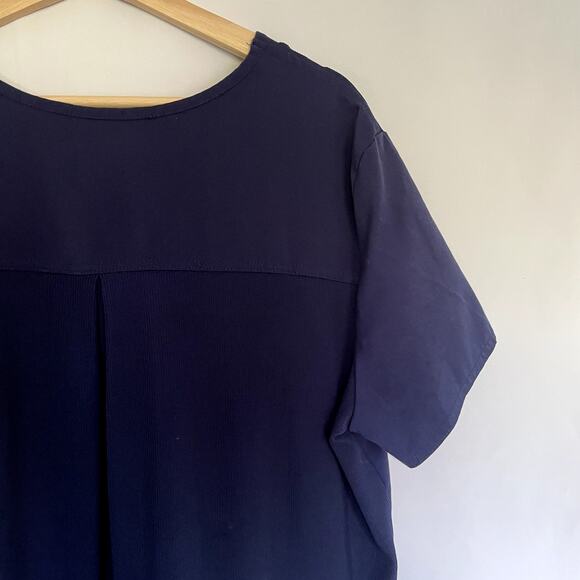 Medcoutre touch navy blue scrubs shirt women's size XL casual pockets top - Picture 7 of 8